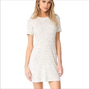 Theory Cherry B3 Stirling Rib Knit T Shirt Dress Size Large Grey Blue